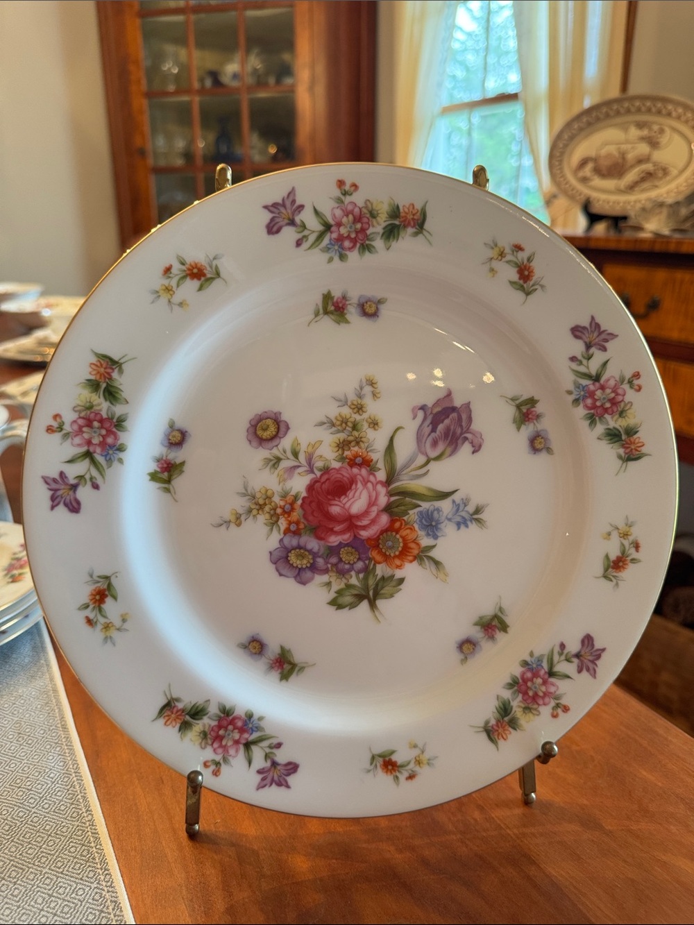 Vintage Harmony House Dresdania China.  4 10” Dinner Plates